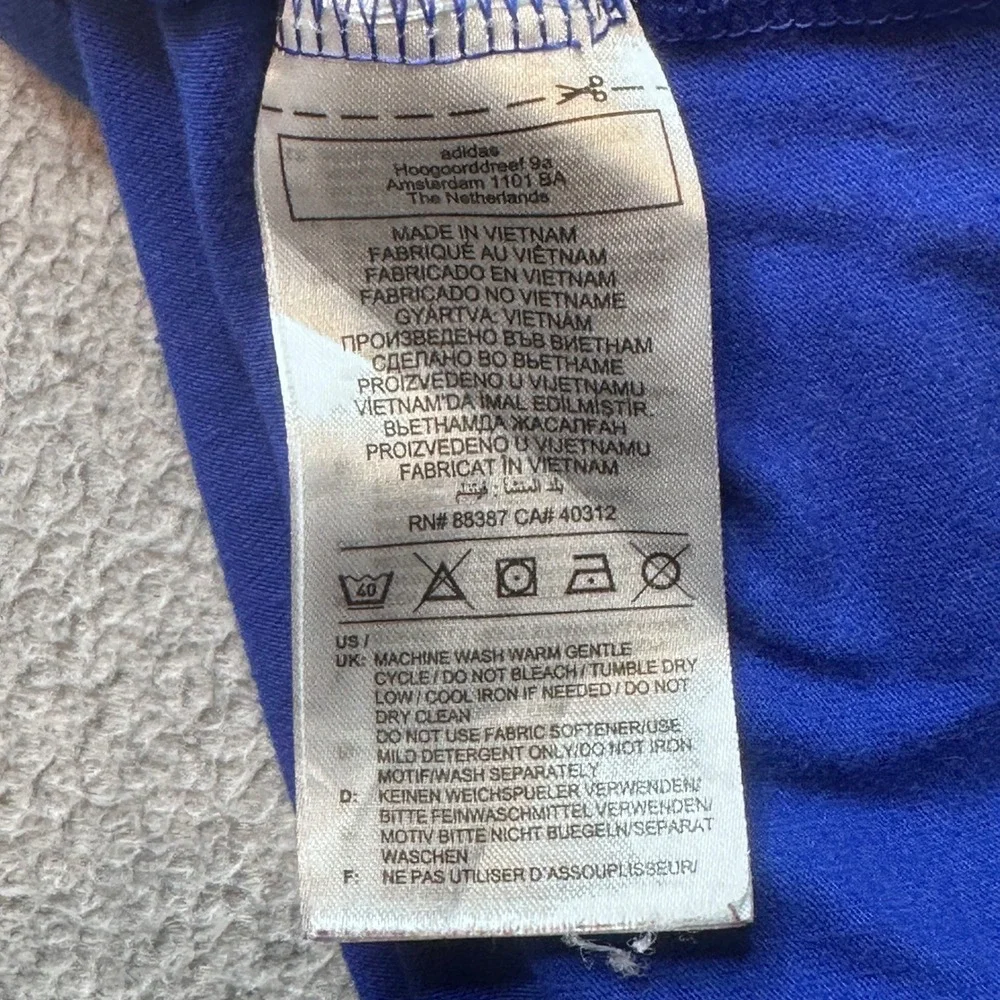Adidas T-Shirt Mens XS Blue Aeroready Training Short Sleeve Crewneck Logo Tee